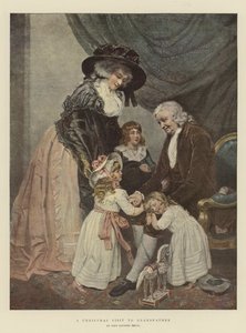 Et julebesøk til bestefar (chromolitho)